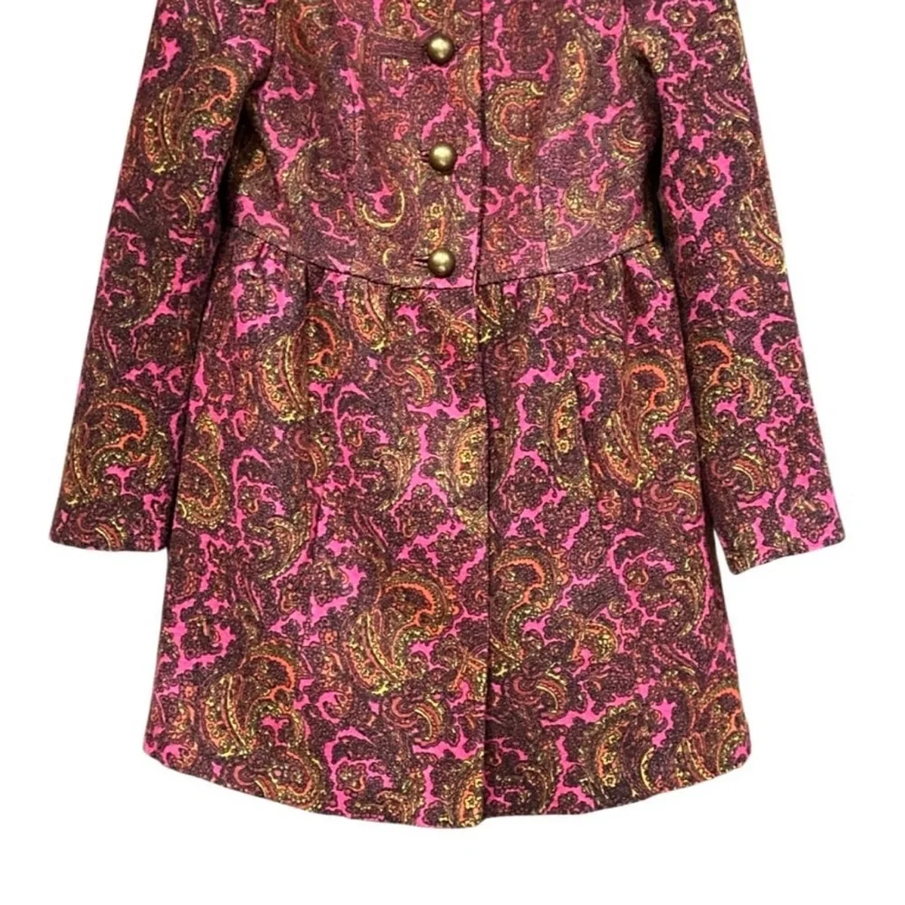 Anthropologie Plenty By Tracy Reece Plum Paisley Coat‎